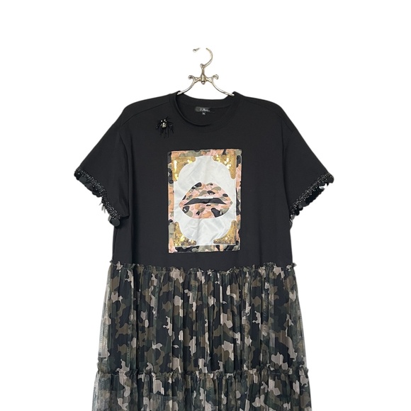 For Her NYC One Piece Sheer Camouflage Dress Size XL - Picture 3 of 13